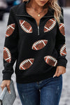 Sequin Football Long Sleeve Sweatshirt | Sparkle &amp; Style for Game Day