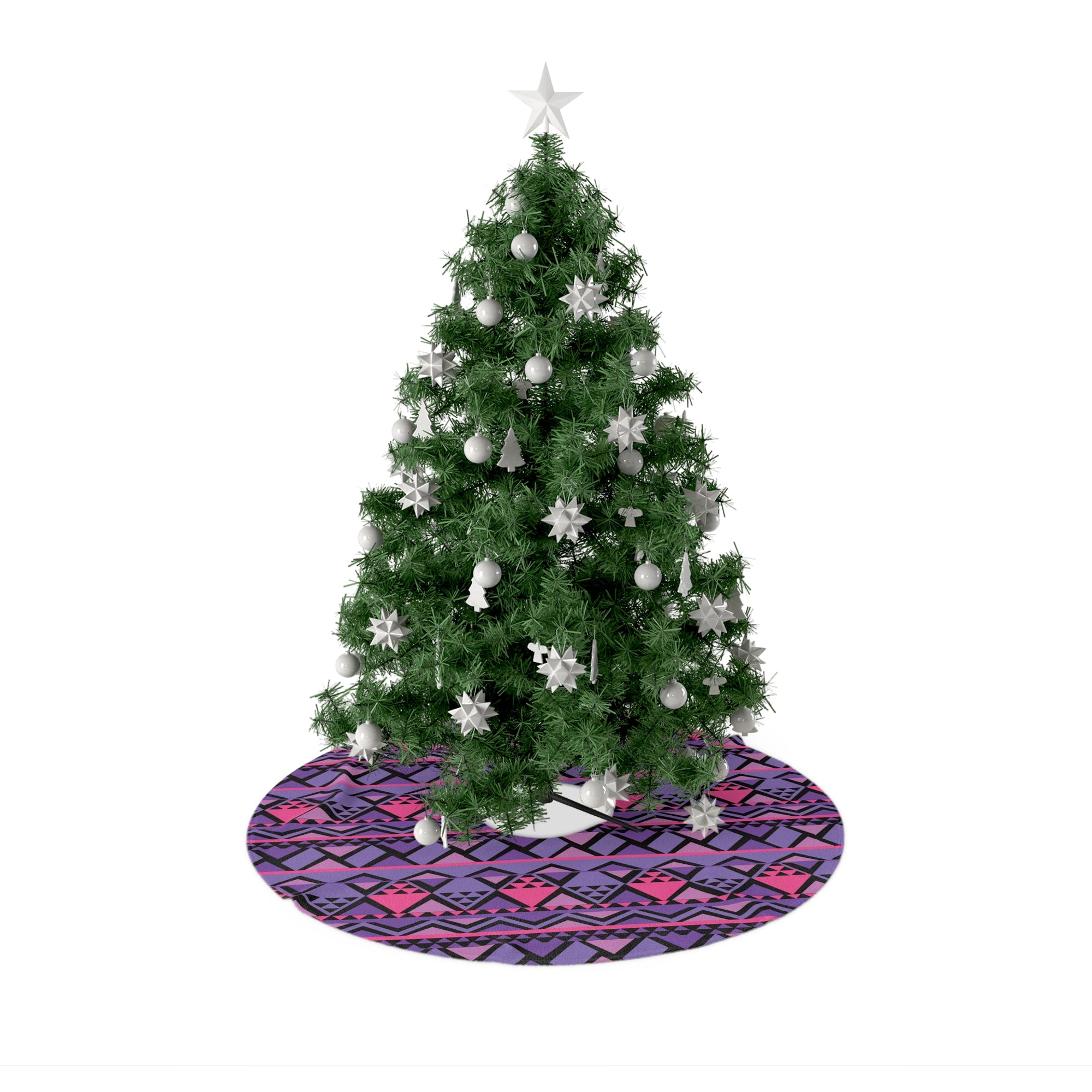 African Prints Tree Skirt - Pink & Purple | Vibrant & Culturally Inspired Holiday Decor