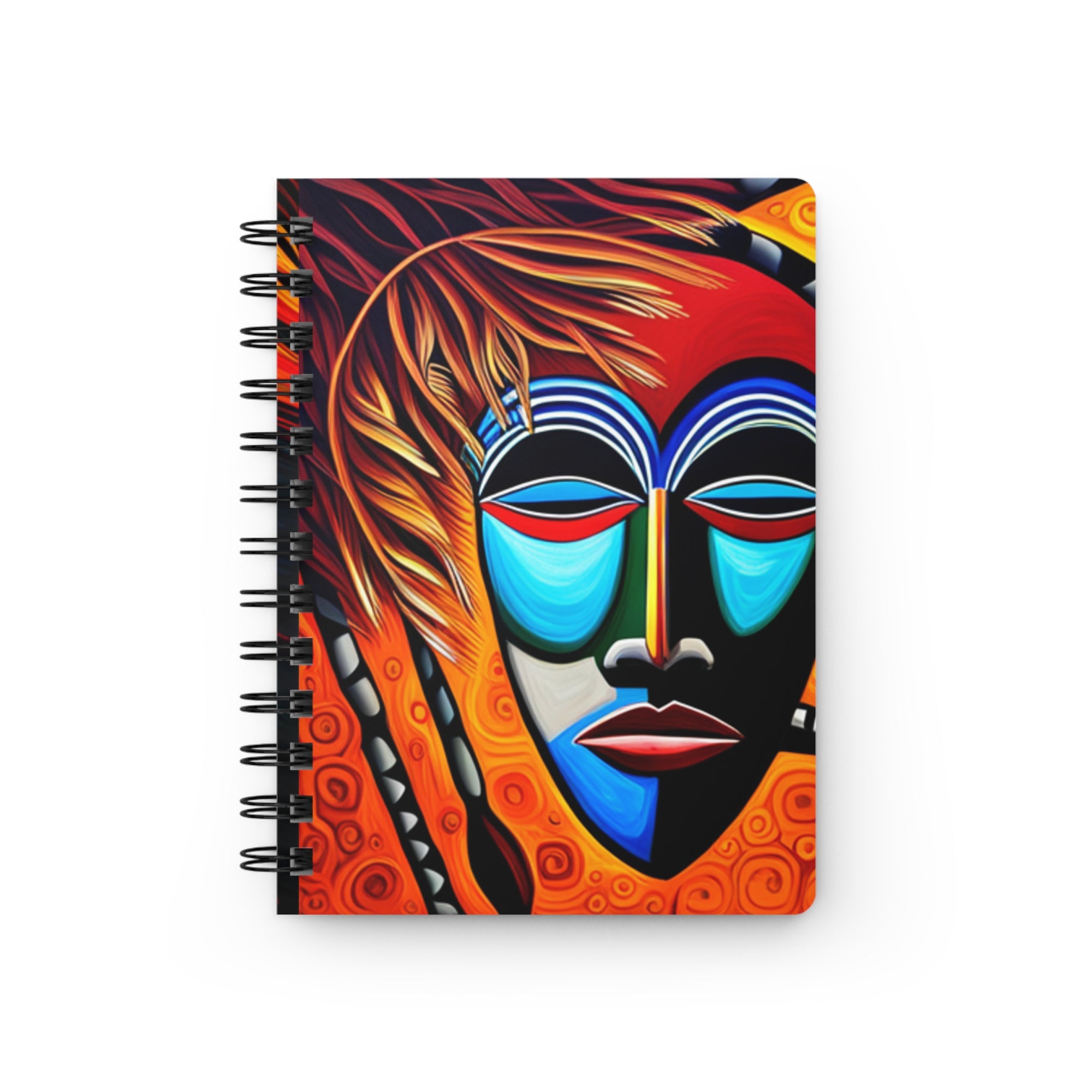 African Mask Spiral Bound Journal - ToniKay Creations