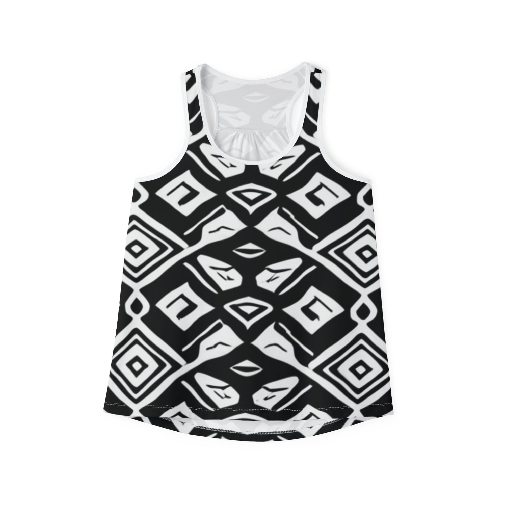 African Geometric Tank Top - Bold Black & White Patterns | Fashion & Comfort - ToniKay Creations