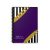 Reflection Journal - Purple Cover with Black &amp; White Stripes | Premium Paper for Self-Reflection - ToniKay Creations