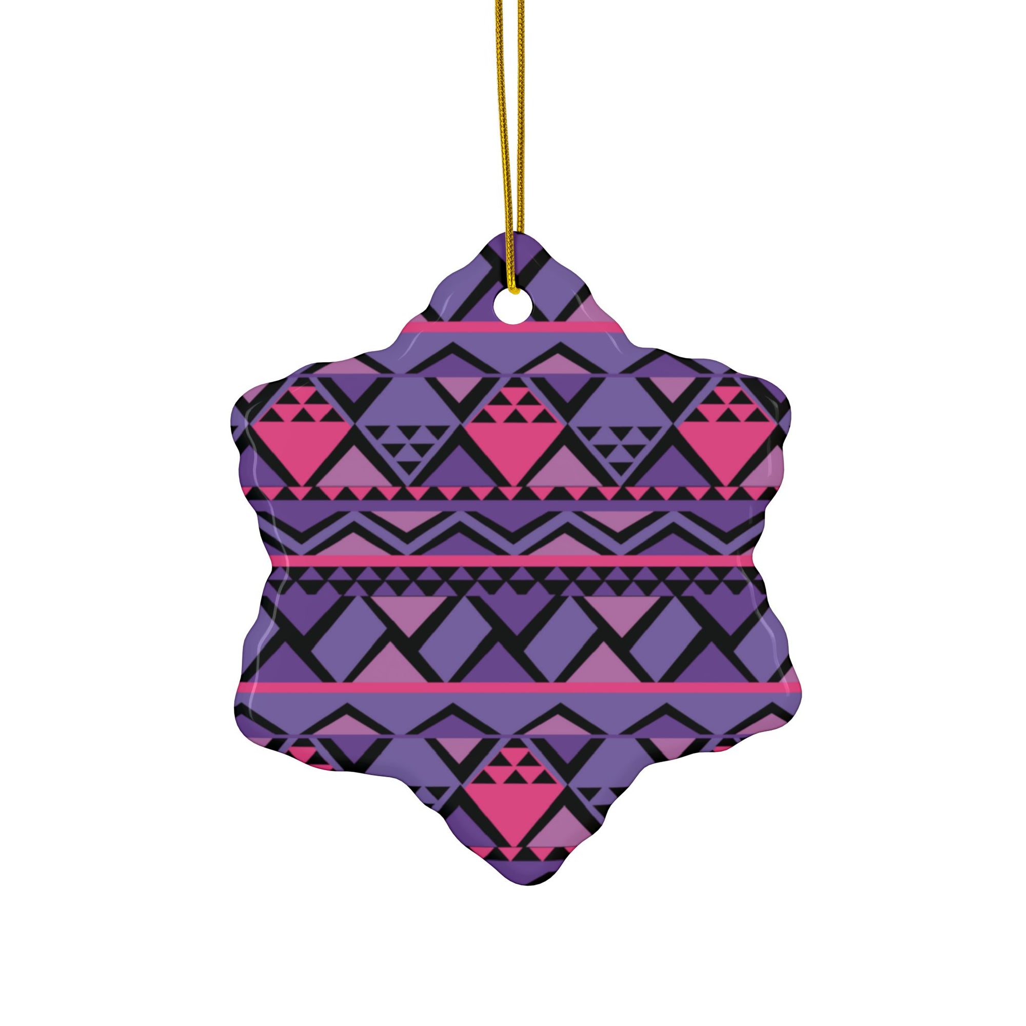 African Print Ceramic Ornaments - Pink & Purple | 2-Sided Print | 1pc, 3pcs, 5pcs, 10pcs