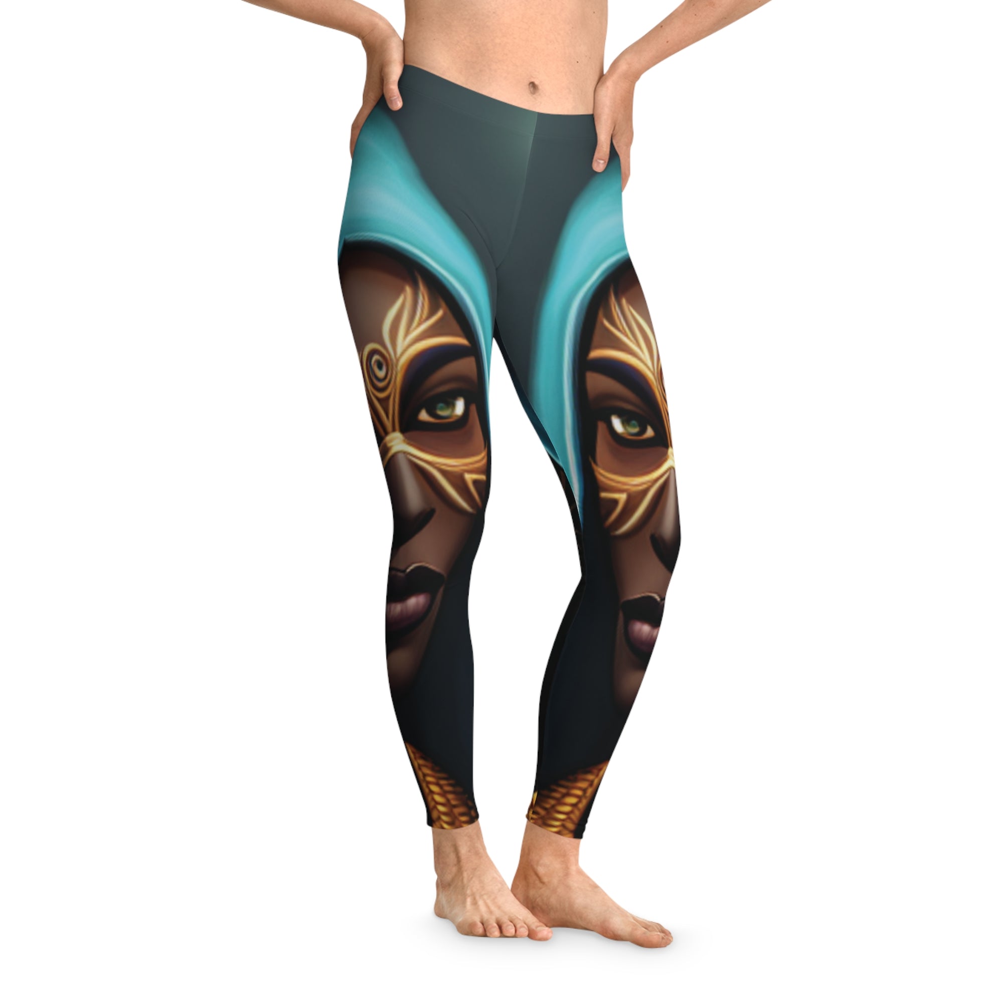 African Warrior Style Leggings - Stretchy All-Over Print (AOP) for Women