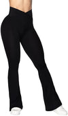 Sunzel Flare Leggings - High-Waisted Crossover Yoga Pants | Tummy Control &amp; Wide Leg, 34&#39;&#39; Inseam