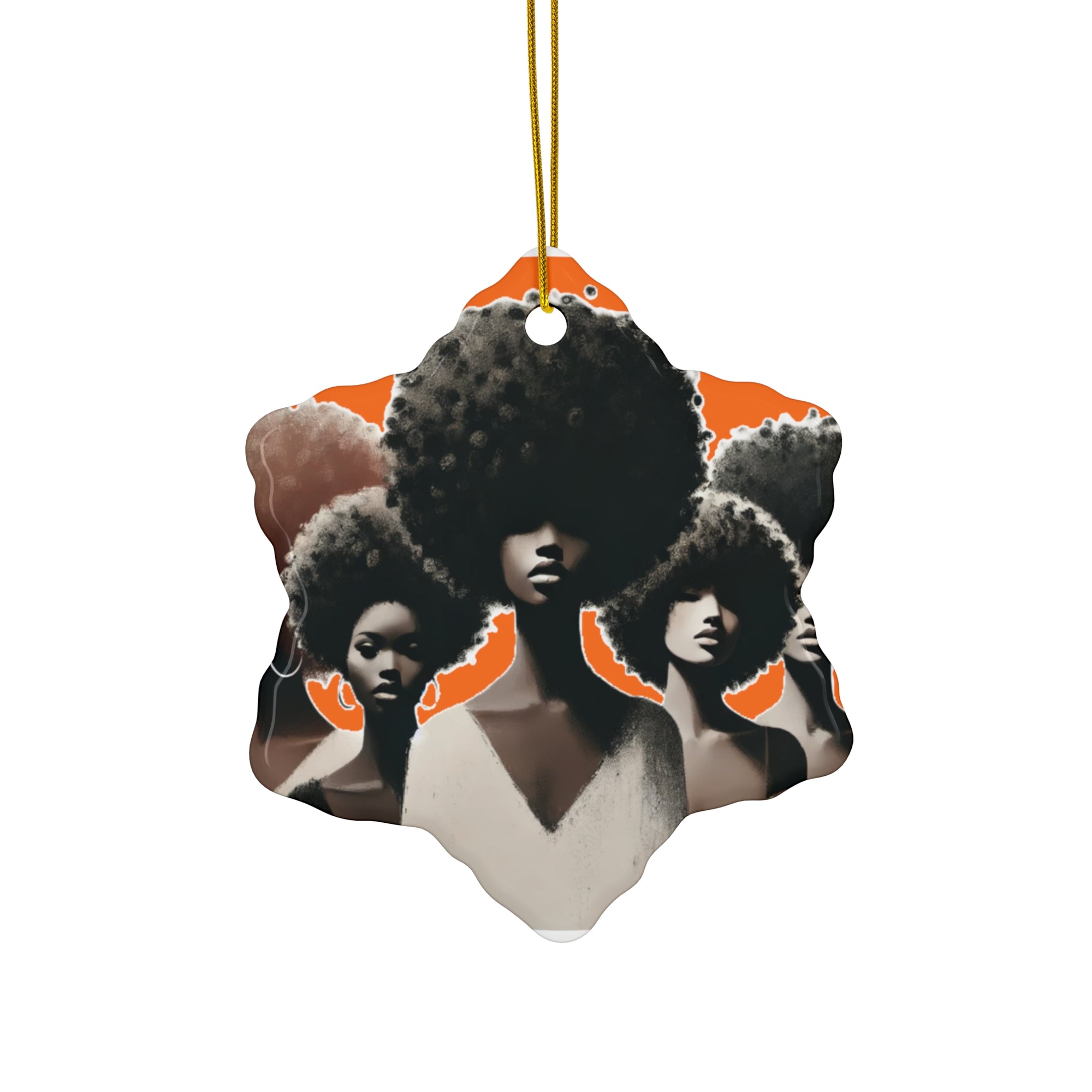 Afro Hair Christmas Ornament | Celebrate Natural Beauty & Culture | Ceramic Ornament, 4 Shapes