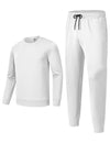 TBMPOY Mens Tracksuits 2 Piece Set Sweatsuits Long Sleeve Tops Jogger Pants Track Sweat Suits Casual Athletic Outfits White M