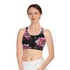 Women’s Pink Rose Padded Sports Bra | Fully Lined AOP | Supportive &amp; Stylish Athletic Wear - ToniKay Creations