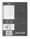 Fitness Logbook (Black) - A5 Undated Workout Journal For Men &amp; Women - Plastic Cover &amp; Thick Paper - Planner Log Book To Track Weight Loss, Muscle Gain, Gym Exercise, Bodybuilding Progress