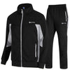 TBMPOY Men&#39;s Tracksuits Sweatsuits for Men Set Track Suits 2 Piece Casual Athletic Jogging Warm Up Full Zip Sweat Suits Black/Grey XL