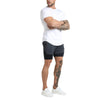 GYM REVOLUTION Men&#39;s 5 Pack Workout Gym Hipster Curved Hem Muscle Fitness Hip Hop T Shirts Black White Blue Green Grey M