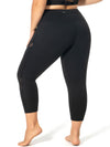 MEJING Plus Size Capri Leggings for Women with Pockets-Stretchy Tummy Control High Waist Workout Black Mesh Yoga Pants 2XL