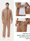 Men&#39;s Track Suit - Full Zip Sports Jacket &amp; Pants Set | Lightweight, Breathable, Dark Khaki Activewear