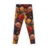 Sunflower &amp; Roses Stretchy Leggings - Vibrant AOP Floral Fitness Wear | Comfortable &amp; Stylish - ToniKay Creations