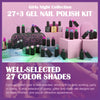 Lavender Violets 30 Pcs Gel Nail Polish Kit, 27 Colors Gel Polish Set with Glitter Glossy Matte Gel Base and Top Coat Set for Nail Art C975