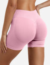 YEOREO Women Workout Gym Impact Shorts Elieen Hidden Scrunch Butt Lifting Mid Low Waist 3.6&quot;/4.5&quot;/6&quot; Seamless Shorts Pink L