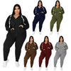 Tycorwd Women&#39;s Plus Size Two Piece Outfits Sweatsuits Sets Long Sleeve Loungewear Tracksuit Sets Dark blue-3XL