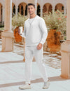 TBMPOY Mens Tracksuits 2 Piece Set Sweatsuits Long Sleeve Tops Jogger Pants Track Sweat Suits Casual Athletic Outfits White M