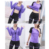 XPINYT 5pcs Workout Outfits for Women Athletic Sets Sport Suits Yoga Gym Fitness Exercise Clothes Jogging Tracksuits (Purple, X-Large)