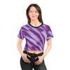 Chic Purple Crop Tee | Stylish All-Over Print (AOP) Top - ToniKay Creations