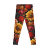 Sunflower &amp; Roses Stretchy Leggings - Vibrant AOP Floral Fitness Wear | Comfortable &amp; Stylish - ToniKay Creations