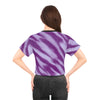 Chic Purple Crop Tee | Stylish All-Over Print (AOP) Top - ToniKay Creations