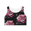 Women’s Pink Rose Padded Sports Bra | Fully Lined AOP | Supportive &amp; Stylish Athletic Wear - ToniKay Creations