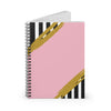 Pink Journal with Black &amp; White Stripes - Chic Notebook for Elegant Note-Taking - ToniKay Creations