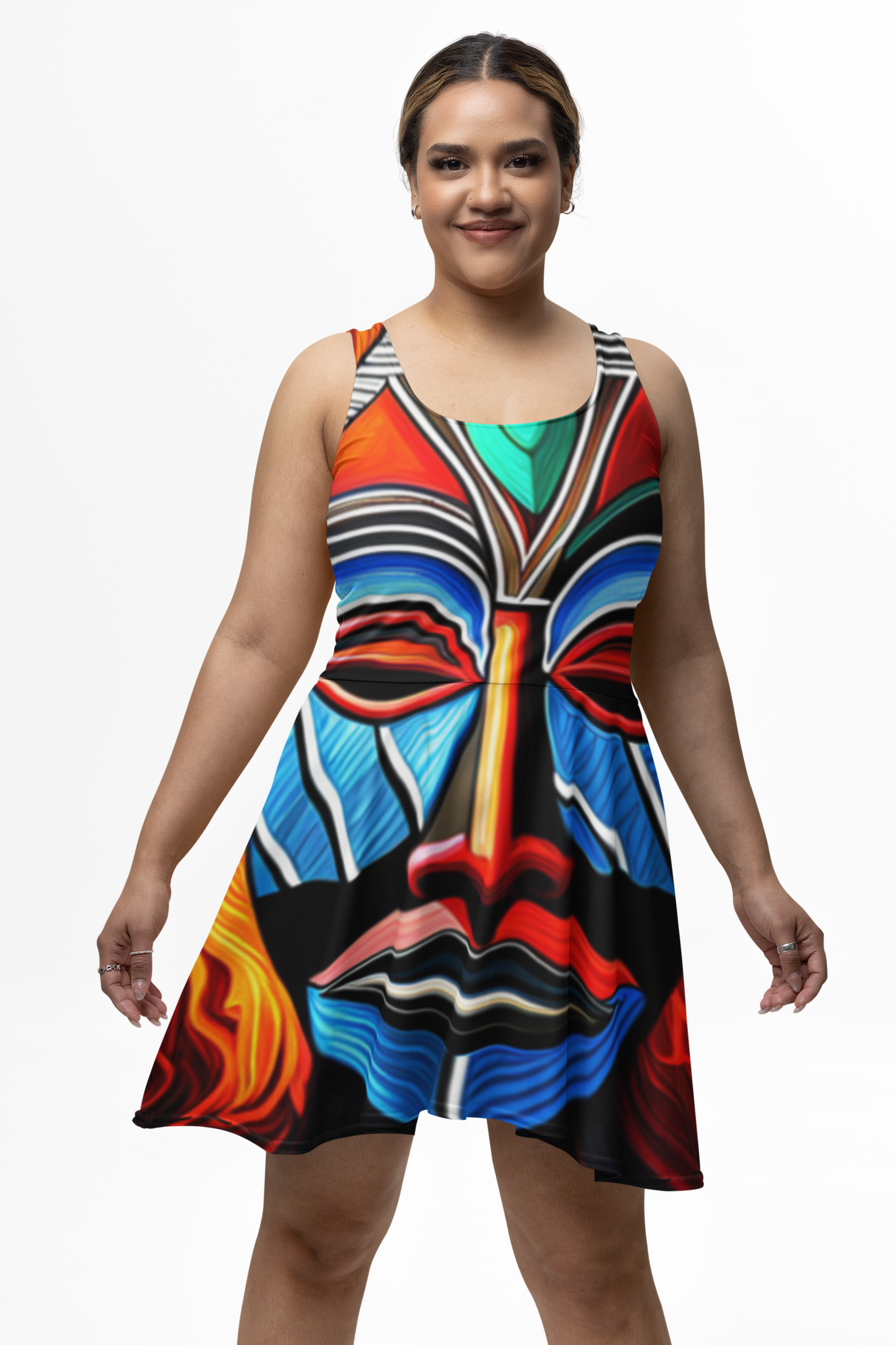 African Mask | Women's Skater Dress (AOP) - ToniKay Creations